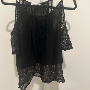 Heartloom Black Asymmetrical Sleeveless Blouse